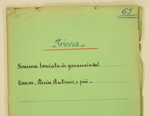 Tirso - Somma lasciata in garanzia dal Comm. Deriu Antonio e pi