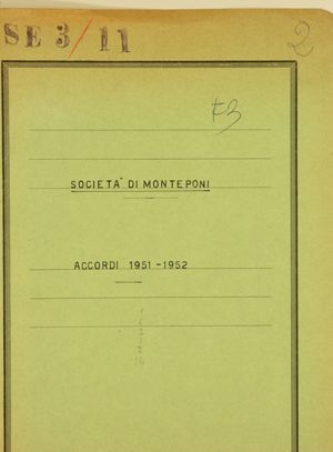 Società di Monteponi - Accordi 1951-1952