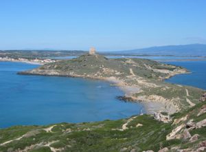 La torre di S. Giovanni e Tharros visti da Capo S. Marco