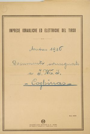 Imprese Tirso Mutuo 1936 - Documenti consegnati a IMI - Coghinas