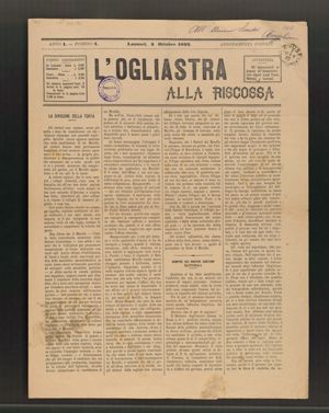 A. 1, n. 1 (5 ottobre 1892), p. 1