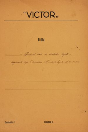 Indici vari di pratiche legali aggiornati dopo l'inventario dell'archivio legale del 20-2-1946