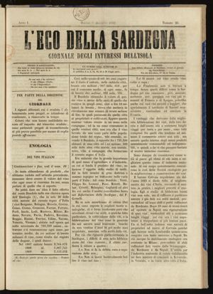 A. 1, n. 20 (9 dicembre 1852), p. 1