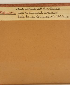 Coghinas - Conto corrente dell’Avv. Fadda presso la Succursale di Sassari della Banca Commerciale Italiana