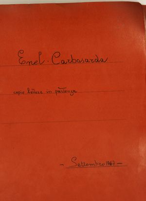 ENEL- Carbosarda: Copie di lettere in partenza, settembre 67