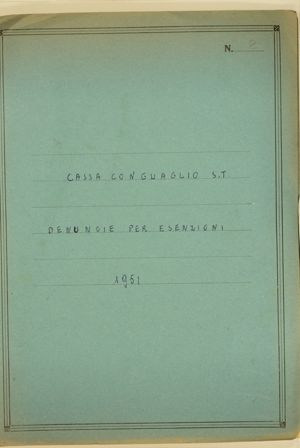 Cassa Conguaglio S.T. - Denunce per esenzioni 1951