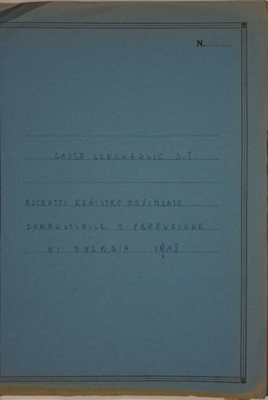 Cassa Conguaglio S.T. - Estratti registro movimento combustibile e produzione di energia 1948