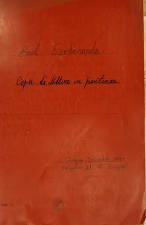 ENEL- Carbosarda: Copie di lettere in partenza, dicembre 66