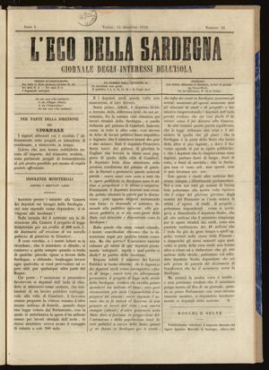 A. 1, n. 21 (14 dicembre 1852), p. 1