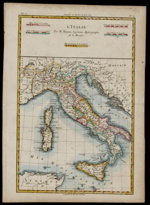 L'Italie. /Par M Bonne, Ingéniéur-Hidrographe / de la Marine, tavola 6 in Atlas de toutes les parties connues du Globe Terrestre, libro I