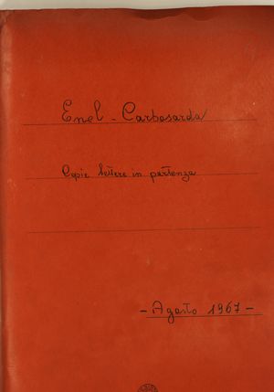 ENEL- Carbosarda: Copie di lettere in partenza, agosto 67