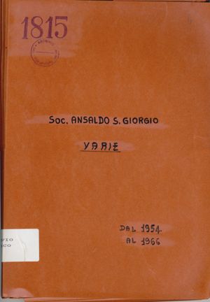 Soc. Ansaldo - San Giorgio - Varie