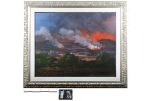 paesaggio con incendio