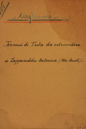 Coghinas - Terreni di Tula da retrocedere a Zappareddu Caterina (Cav. Basoli), di cui al foglio XXII nn. 11 e 14