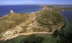 Veduta aerea della penisola del Sinis