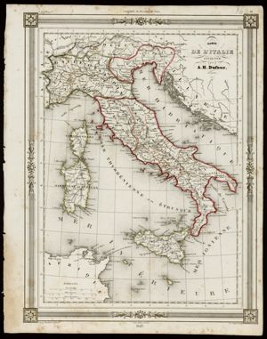 Carte / de l'Italie / ancienne / par / A.H. Dufour, / géographe, tavola 45, capitolo 7 Geographie Ancienne