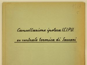 SES - Cancellazione ipoteca ICIPU ex centrale termica di Sassari