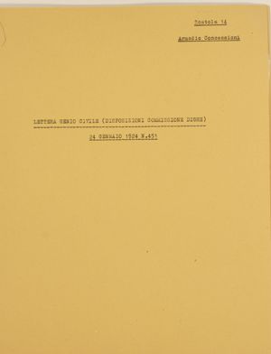 Lettera del Genio Civile, 24 gennaio 1924 - Disposizioni commissione dighe