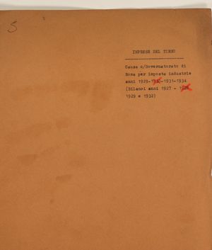 Imprese Tirso – Causa contro Governatorato di Roma per imposta industria anni 1929-1931-1934 – Bilanci anni 1927-1929-1932