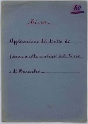 Tirso – Applicazione del diritto di licenza alle centrali del Tirso e di Buschi