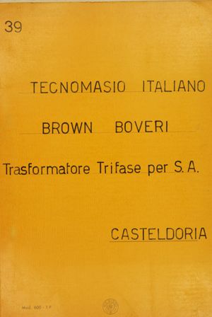 Tecnomasio Italiano Brown Boveri - Trasformatore Trifase per S.A. - Casteldoria