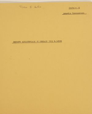 Decreto ministeriale 19 gennaio 1923 – Pagamento credito a favore della Società Imprese Idroelettriche ed Elettriche del Tirso