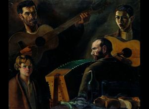 Antonio Mura, Il concerto, 1930 olio su tela 98x116 cm. Camera di Commercio di Nuoro