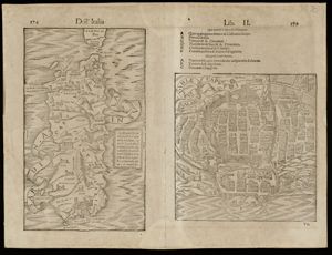 Sardinia insula // Calaris Sardiniae caput, pagine 274 e 279 in Sebastian Münster, Cosmographia Universale, libro II