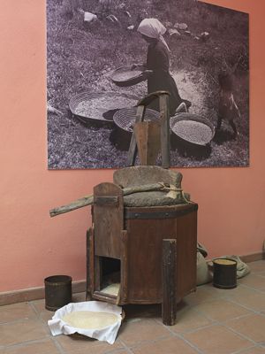 Ortacesus, Museo del grano, mola per macinare il grano