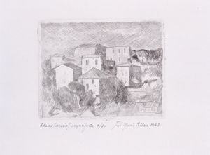 Giovanni Maria Pelleu, Olzai,1963 acquaforte 14x11 cm.