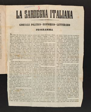 La Sardegna italiana. Giornale politico-economico-letterario