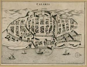 Calaris, tavola 36 in Theatrum civitatum nec non admirandorum Neapolis et Siciliae Regnorum