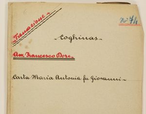 Coghinas – Transazione - Avv. Francesco Dore –- Carta Maria Antonia fu Giovanni