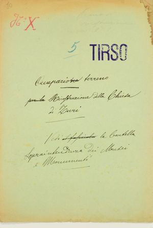 Tirso - Occupazione terreno [Sa Cheia de S'Orrù, pascolo in territorio di Zuri] - Ricostruzione della Chiesa di Zuri