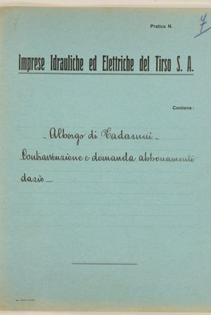 Albergo di Tadasuni- Contravvenzione e domanda abbonamento dazio