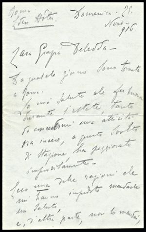 Lettere di Eleonora Duse - Roma 25.11.1916 - Pagina 1