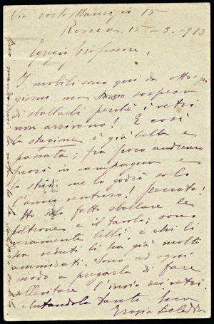 Cartoline postali - Roma 15.3.1913 - Verso