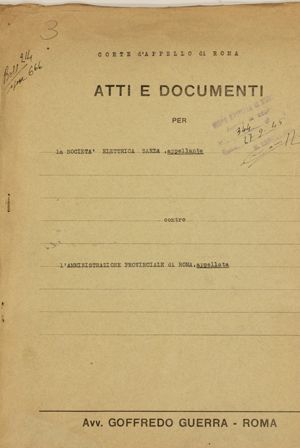 Atti e documenti SES appellante contro l'amministrazione Provincia di Roma appellata