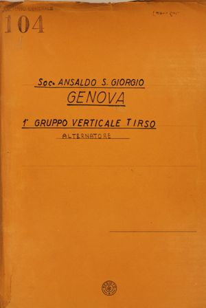 Società Ansaldo S. Giorgio - Genova - 1° Gruppo Verticale Tirso - Alternatore
