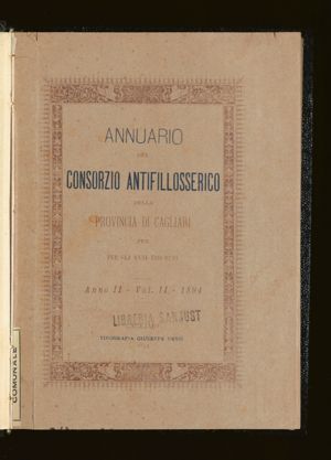 Annuario del Consorzio antifilloserico della provincia di Cagliari per gli anni