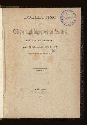 N. 1 (1894/95), copertina