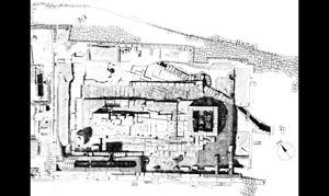 Pianta generale del tempio monumentale (da G. Pesce, Sardegna punica, Cagliari 1961, fig. 13)