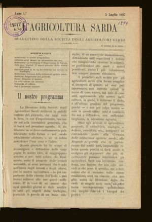 L’agricoltura sarda. Bollettino della Società degli agricoltori sardi