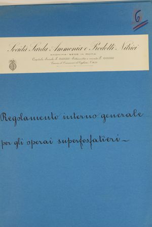 Regolamento interno generale per gli operai superfosfatieri
