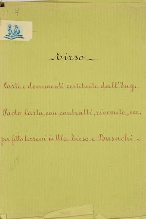 Tirso – Carte e documenti restituite dall'Ing. Paolo Carta con contratti, ricevute ecc. per fitto terreni in Ula Tirso e Busachi