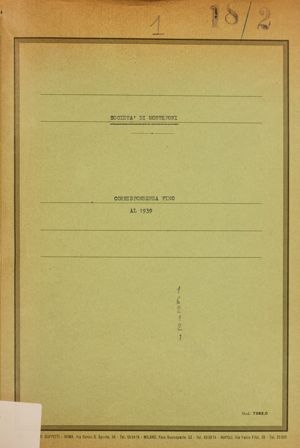 Società di Monteponi - Corrispondenza fino al 1939