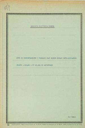 Atto di concentrazione tra SES e Società Sarda Prodotti Chimici, 7 febbraio 1947