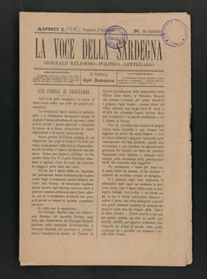 A. 1, n. di saggio (3 settembre 1876), p. 1