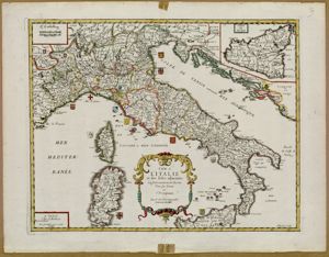Carte de / l'Italie / et des Isles adjacentes / òu sont exactement decrits / tous ses Etats / et / Principautés. / Par P. Du Val geographe ordinaire du Roy