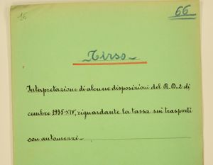 Tirso - Interpretazioni di alcune disposizioni del R.D. 2 dicembre 1935 riguardante la tassa sui trasporti con automezzi